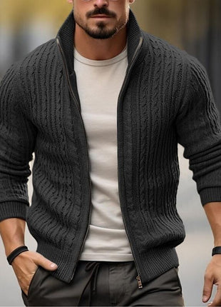 Verdickter, lässiger Pullover mit Stehkragen für Herren