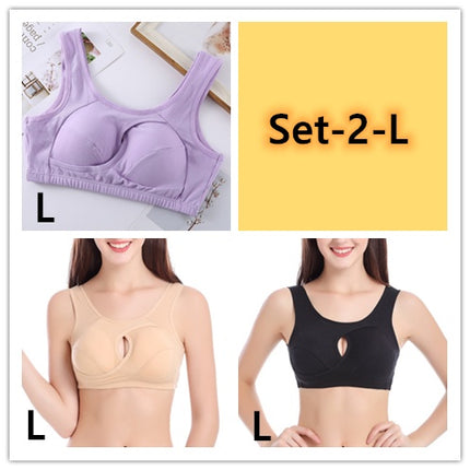 Soutien-gorge grande taille pour femme, sous-vêtements en coton résistant aux tremblements de terre, hauts de nuit sans boucles, lingerie sans armature avec rembourrage amovible