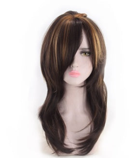 Europe and America  trend spot medium long curl wig