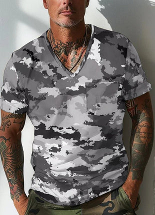 Summer Men's Design Camouflage Breathable Loose Fashion Short Sleeve