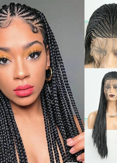 New Synthetic Fiber Wig Head Cover With Dirty Braid Front Lace