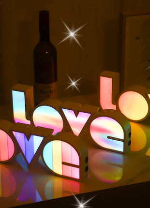 Valentines Day Decor LED LOVE Light Valentines Day Gift For Girlfriend Bithday Wedding Party Decoration Romantic Wedding Decor