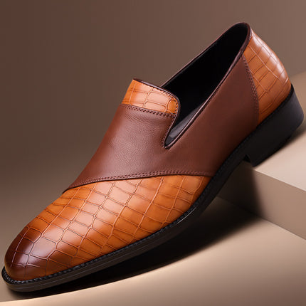 Chaussures d'affaires britanniques en cuir pour hommes de grande taille