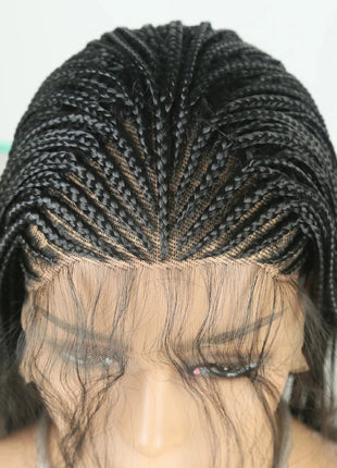 New Synthetic Fiber Wig Head Cover With Dirty Braid Front Lace