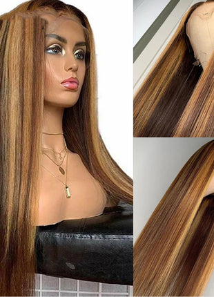 Women's Wigs Colored Medium Length Straight Hair