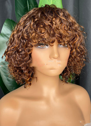 Curly Human Hair Wig Full Machine Made