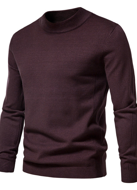 Slim Fit Pullover für Herren mit mittellangem Kragen, mehrfarbig