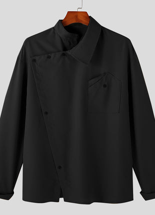 Irregular Lapel Shirt French Men's Clothing