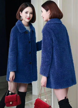 Women's Thick Faux Cashmere Coat Mid-length