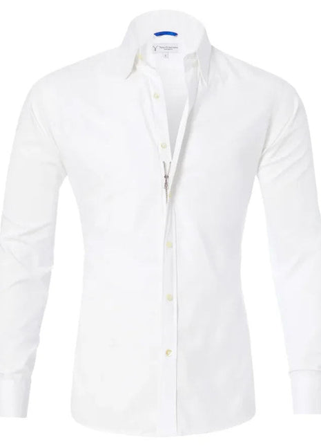 Long Sleeve Zipper Shirt With Button Design Fashion Lapel Tops For Mens Clothing