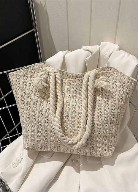 Sac fourre-tout à bandoulière en paille tendance pour femme de grande capacité