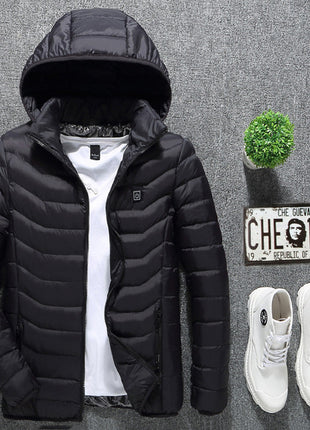 New Heated Jacket Coat USB Electric Jacket Cotton Coat Heater Thermal Clothing Heating Vest Men's Clothes Winter