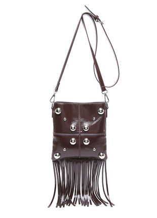 Studded Shoulder Tassel Trendy Crossbody Bag