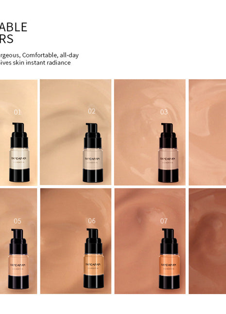 HANDAIYAN Full Cover Foundation Waterproof Moisturizer fond de teint couvrant fond de teint liquide pour le visage base de maquillage pour peau foncée