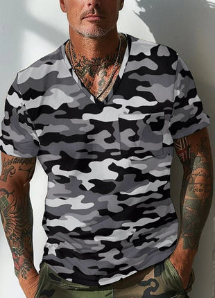 Sommer Herren Design Camouflage Atmungsaktiv Lose Mode Kurzarm