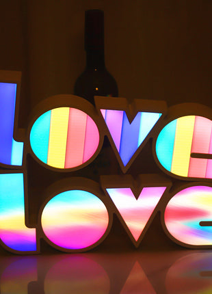 Valentines Day Decor LED LOVE Light Valentines Day Gift For Girlfriend Bithday Wedding Party Decoration Romantic Wedding Decor