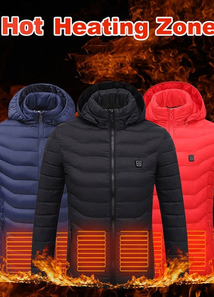 New Heated Jacket Coat USB Electric Jacket Cotton Coat Heater Thermal Clothing Heating Vest Men's Clothes Winter