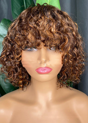 Curly Human Hair Wig Full Machine Made