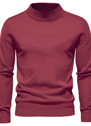 Mid-collar Slim Fit Men's Sweater Men's Multi-color