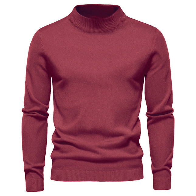 Mid-collar Slim Fit Men's Sweater Men's Multi-color