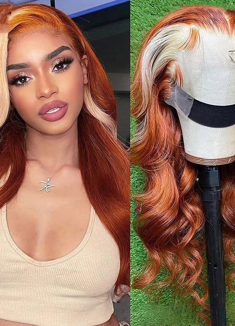 Ginger Body Wave Lace Front Wig 613 Blonde Colored