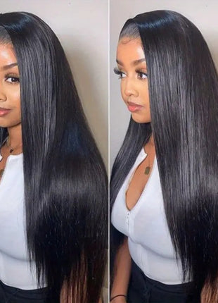 European And American Mid-length Long Straight Front Lace Wig