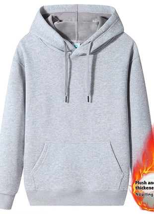 Fleece-lined Thick Student Hoodie Warm Top Casual