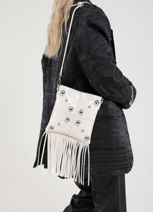 Studded Shoulder Tassel Trendy Crossbody Bag