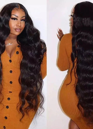 Mid-section Black Big Wavy Long Curly Hair Wig