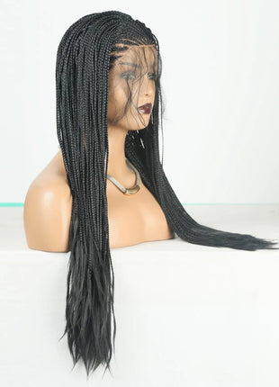 New Synthetic Fiber Wig Head Cover With Dirty Braid Front Lace