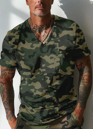 Sommer Herren Design Camouflage Atmungsaktiv Lose Mode Kurzarm