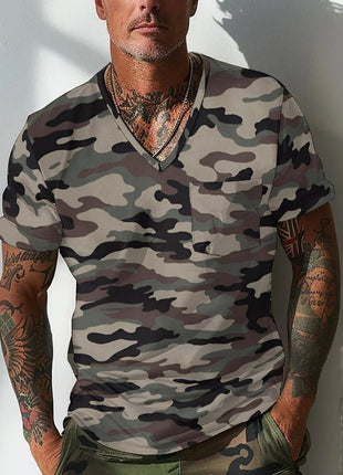 Sommer Herren Design Camouflage Atmungsaktiv Lose Mode Kurzarm