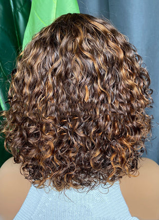 Curly Human Hair Wig Full Machine Made