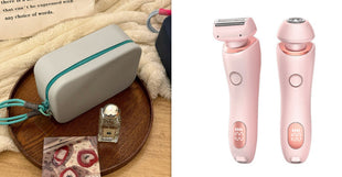 2 In 1 Hair Removal Epilator USB Rechargeable Trimmer Women Body Razor Face Leg Armpit Bikini Hand Pubic Shaver Hair Remover