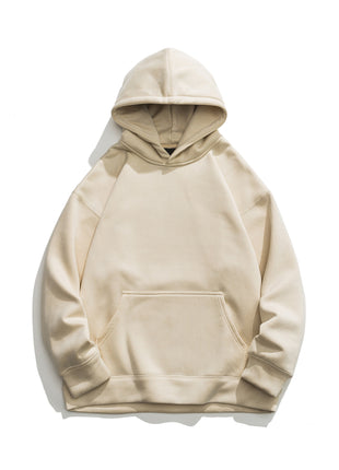 Suede No Hat Rope Hooded Sweater For Men