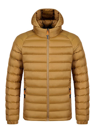 Men's Striped Hooded Warm Cotton-padded Jacket