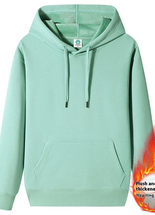 Fleece-lined Thick Student Hoodie Warm Top Casual