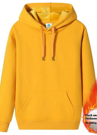 Fleece-lined Thick Student Hoodie Warm Top Casual