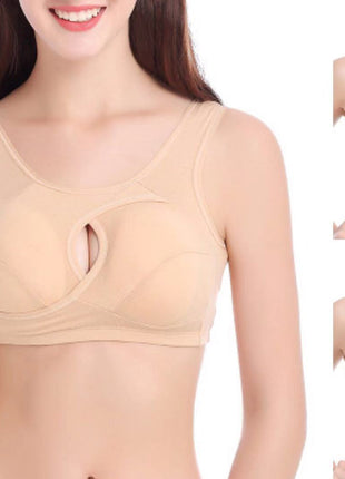 Plus Size Women Bra Ladies Cotton Quake-Proof Underwear Sleep Tops No Buckles Non Wire Lingerie With Removable Padded