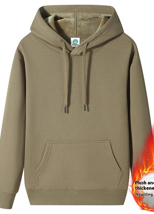 Fleece-lined Thick Student Hoodie Warm Top Casual