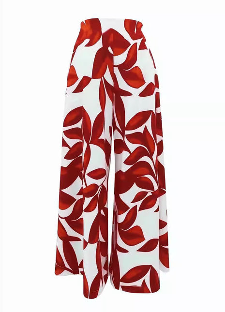 Printed High Waist Fashion Comfortable Wide-leg Pants