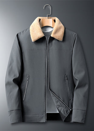 Men's Coat New Casual Fleece Jacket Stand Collar