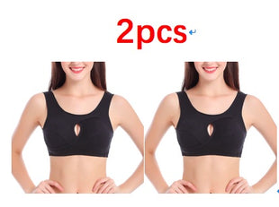 Plus Size Women Bra Ladies Cotton Quake-Proof Underwear Sleep Tops No Buckles Non Wire Lingerie With Removable Padded