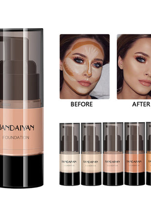 HANDAIYAN Full Cover Foundation Waterproof Moisturizer fond de teint couvrant Face Liquid Foundation Base Makeup for Dark Skin