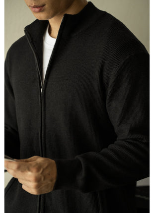 Men's Breathable Zipper Casual Stand Collar Sweater