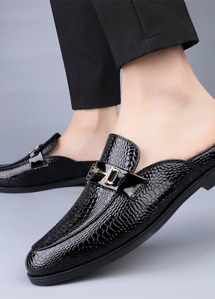 Nouveaux mocassins à motif demi-pantoufles pour hommes