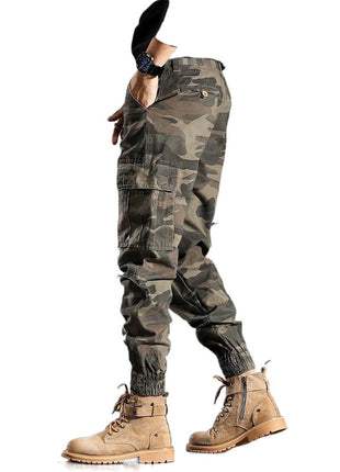 Men's Spring And Autumn Camouflage Loose Ankle Banded Working Pants