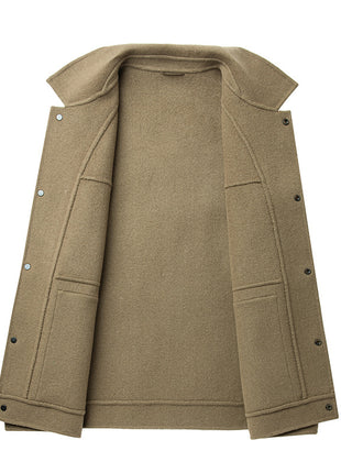 Woolen Coat Male Plus Size Turn-down Collar Coat