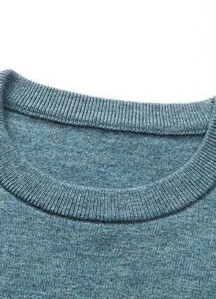 Men's Pure Wool Round Neck Autumn And Winter Keep Warm Pure Color Loose Sweater