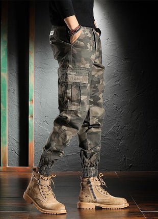 Men's Spring And Autumn Camouflage Loose Ankle Banded Working Pants